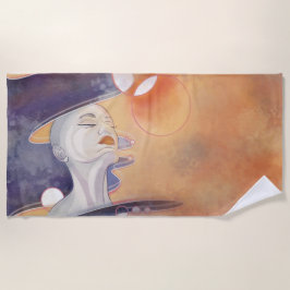 星雲の攻撃と銀河真珠ネックレス ビーチタオル