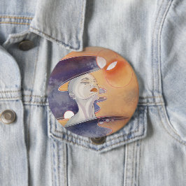 星雲の攻撃と銀河真珠ネックレス 缶バッジ