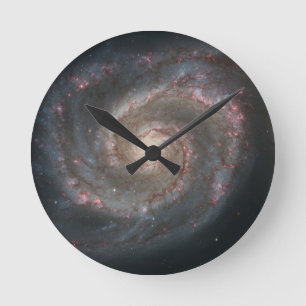 星雲の明るい星の銀河系のヒップスターのオタクのカッコいいの宇宙 ラウンド壁時計