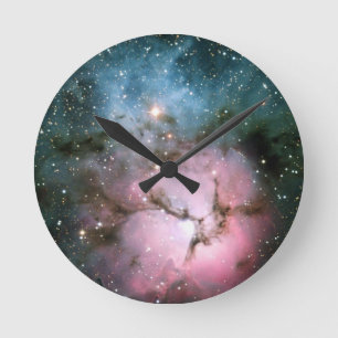 星雲の星の銀河系のヒップスターのオタクのカッコいいの自然の宇宙 ラウンド壁時計