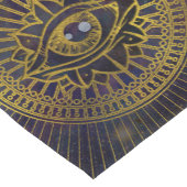 星雲の空のすべての見る神秘的な目の金ゴールド ショートテーブルランナー (コーナー)