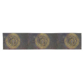 星雲の空のすべての見る神秘的な目の金ゴールド ショートテーブルランナー (横)