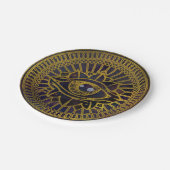 星雲の空のすべての見る神秘的な目の金ゴールド ペーパープレート (アングル)