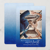 星雲の青いグラデーションのクリスマスカード シーズンカード (正面/裏面)