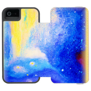 星雲は青、黄色、天の白を星とする。買今 iPhone SE/5/5sウォレットケース