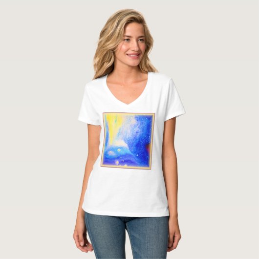 星雲は青、黄色、天の白を星とする。買今 Tシャツ (正面フル)