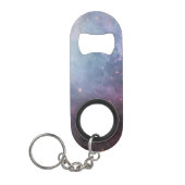 星雲オリオン天文学ピンク紫の空の星 キーホルダー栓抜き (正面)