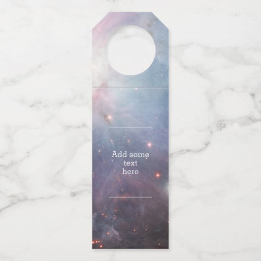 星雲オリオン天文学ピンク紫の空の星 ボトルネックタグ (正面)