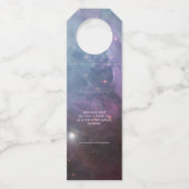 星雲オリオン天文学ピンク紫の空の星 ボトルネックタグ (裏面)