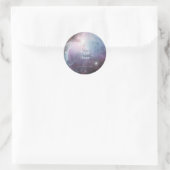 星雲オリオン天文学ピンク紫の空の星 ラウンドシール (バッグ)