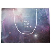 星雲オリオン天文学ピンク紫の空の星 ラージペーパーバッグ (裏面)