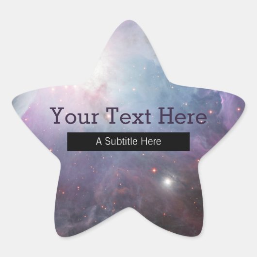 星雲オリオン天文学ピンク紫の空の星 星シール (正面)