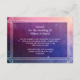 星雲カラフル雲の結婚詳細カード エンクロージャーカード