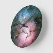 星雲スター銀河系ヒップスターギークカッコいい自然宇宙 ラウンド壁時計 (傾斜)