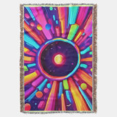 星雲バースト：宇宙万華鏡のように千変万化するパターン スローブランケット (正面縦)