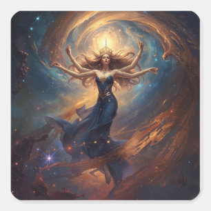 星雲幻想の中の宇宙的多腕女神 スクエアシール