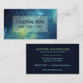 星雲銀河系モダン水彩 | 霊気ホリスティック 名刺 (正面/裏面)