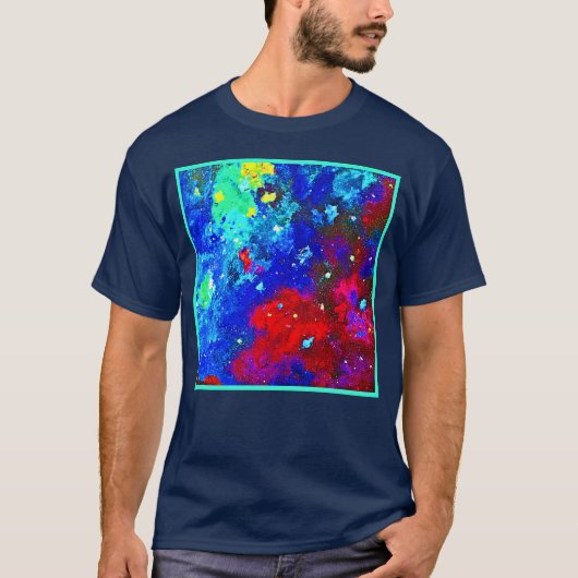 星雲鮮やか模様の色 Tシャツ (正面)