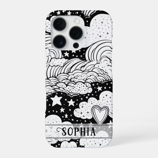 星雲+星+落書き+オーダーメイド iPhoneケース (裏面)