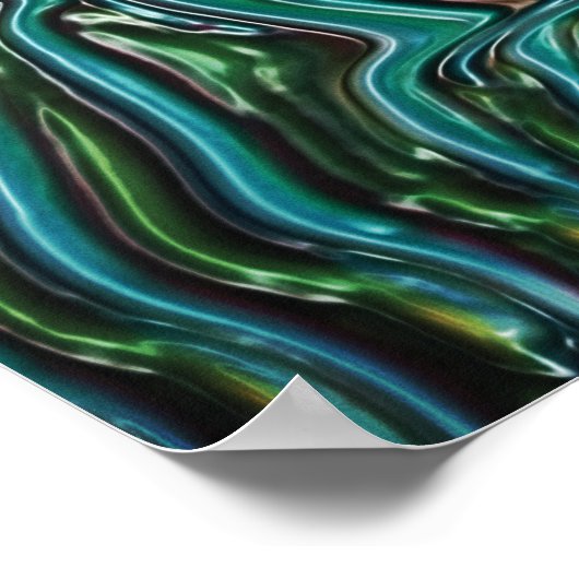 星雲 – 3Dフェイク旋回メタリック虹 ポスター (角)