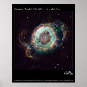 星雲NGC 6369小さい幽霊のハッブルの望遠鏡 ポスター