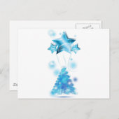 星風船でクリスマスツリーを落書きする シーズンポストカード (正面/裏面)