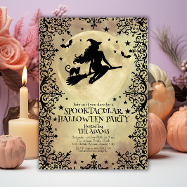 星飛んでいる上の魔女アダルトハローウィンパーティ 招待状