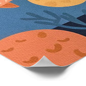 星魅力的と魚のかわいい子ネコ ポスター (角)