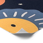 星魅力的と魚のかわいい子ネコ ポスター (角)