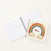 星魅力的付き女の子白熱［赤熱］光を放つ虹 ノートブック (内部)