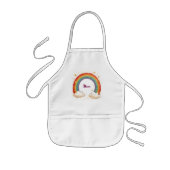 星魅力的付き女の子白熱［赤熱］光を放つ虹 子供用エプロン (正面)