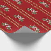 星魚のホリーダークレッドのクリスマスギフトラップ ラッピングペーパー (角)