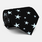 星黒い淡いブルーの1 ネクタイ (ロール)