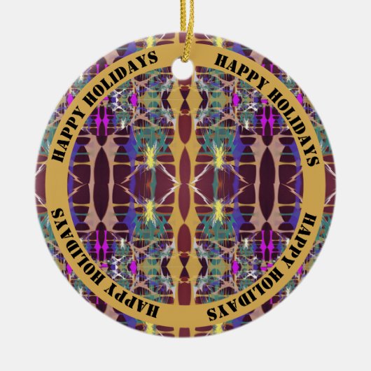 星 – きらめくカスタマイズ可能な文字 セラミックオーナメント (正面)