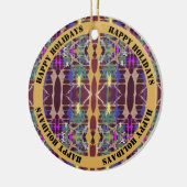 星 – きらめくカスタマイズ可能な文字 セラミックオーナメント (左)