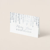 "星"の下のゲストの座席の座席表の銀 箔カード (正面)