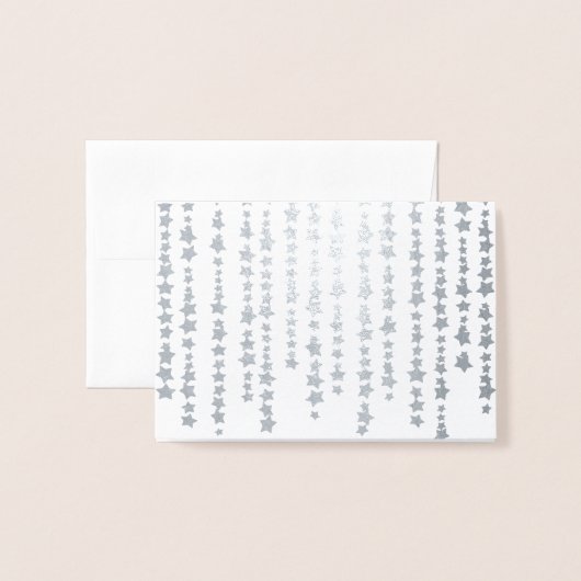 "星"の下のゲストの座席の座席表の銀 箔カード (裏面封筒付き)