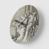 星、イラストレーションを調査しているギリシャの天文学者 ラウンド壁時計 (傾斜)