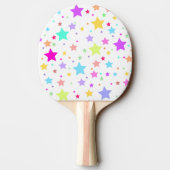 星、カラフルピンクパープル、青、黄 卓球ラケット (裏面)