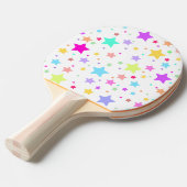 星、カラフルピンクパープル、青、黄 卓球ラケット (正面アングル)