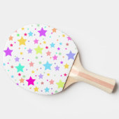 星、カラフルピンクパープル、青、黄 卓球ラケット (横)