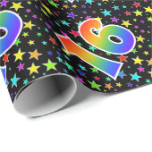 星+カラフルレインボーパターン「16」イベント番号 ラッピングペーパー (ロールコーナー)