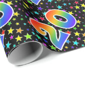 星+カラフルレインボーパターン「20」イベント番号 ラッピングペーパー (ロールコーナー)