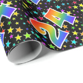 星+カラフルレインボーパターン「24」イベント番号 ラッピングペーパー (ロールコーナー)