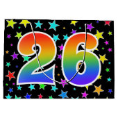 星+カラフルレインボーパターン「26」イベント番号 ラージペーパーバッグ (裏面)