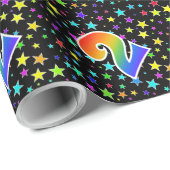 星+カラフルレインボーパターン「2」イベント番号 ラッピングペーパー (ロールコーナー)