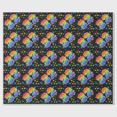 星+カラフルレインボーパターン「32」イベント番号 ラッピングペーパー (フラット)