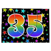 星+カラフルレインボーパターン「35」イベント番号 ラージペーパーバッグ (裏面)