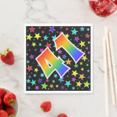 星+カラフルレインボーパターン「41」イベント番号 スタンダードランチョンナプキン (インサイチュ)