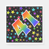 星+カラフルレインボーパターン「41」イベント番号 スタンダードランチョンナプキン (正面)